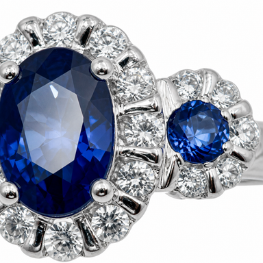 Anello Salvini Zaffiri Brillanti dettaglio macro