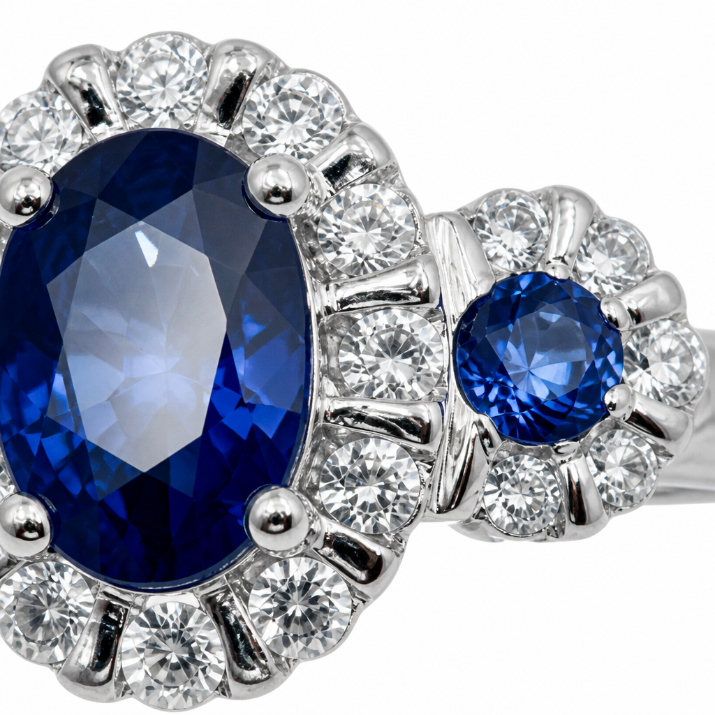 Anello Salvini Zaffiri Brillanti dettaglio macro