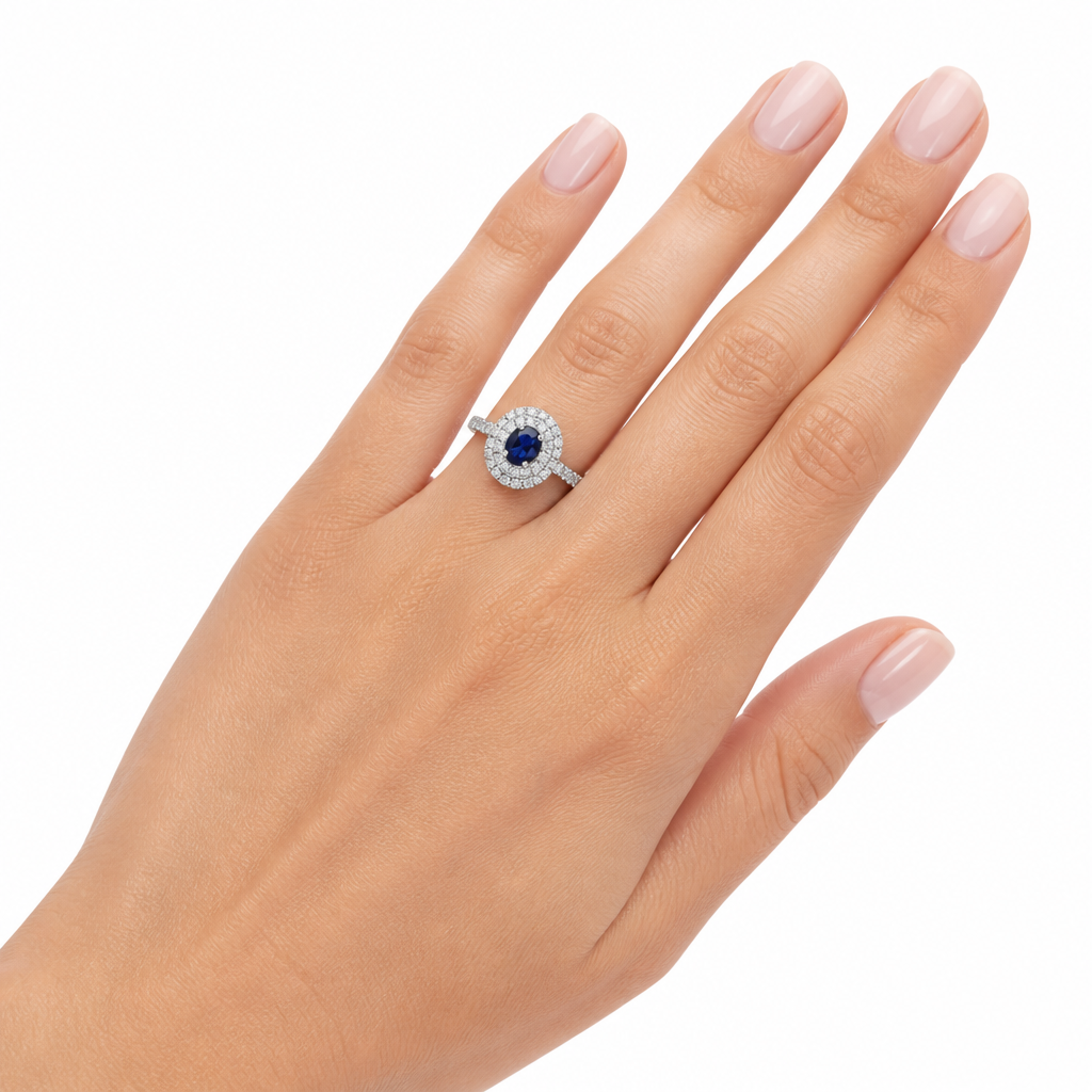 Anello Salvini Con Zaffiro Blu E Diamanti