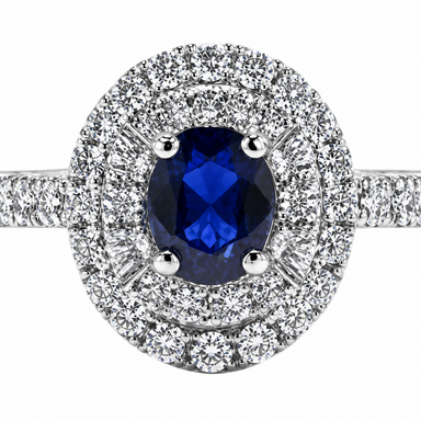 Anello Salvini Con Zaffiro Blu E Diamanti