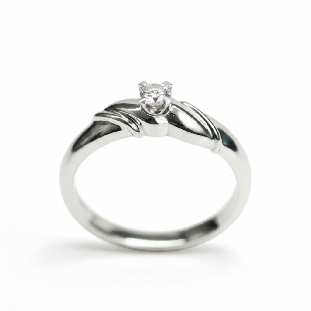 Anello Damiani Solitario Diamante Taglio Brillante Ct.0.14 H