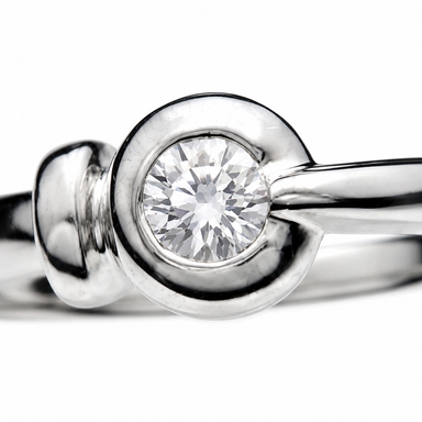 Anello Damiani Solitario Bianco E Diamante Kt.0,15 H Ref.bv472726