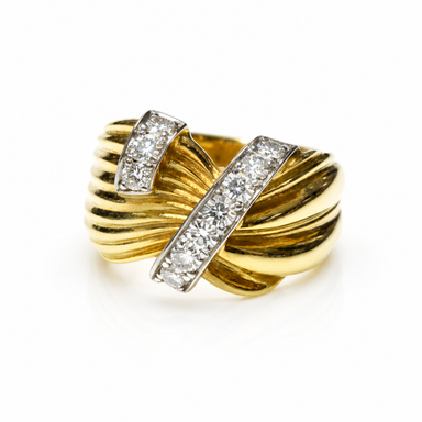 Anello Damiani Oro Con Diamanti A Giro 0,45 Ct.