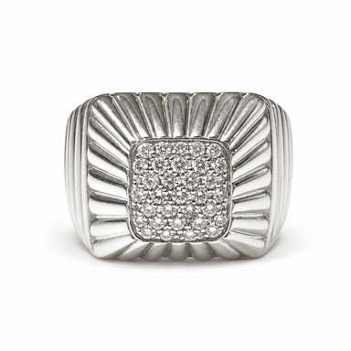 Anello Damiani Fascia Diamanti Taglio Brillante Ct.0.46 Colore H If Oro Bianco Gr.15.90