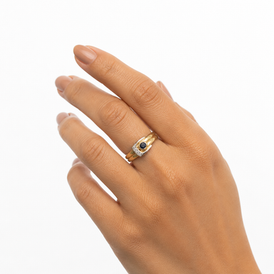 Anello Damiani Oro E Diamante Con Zaffiro 0,36 Ct.