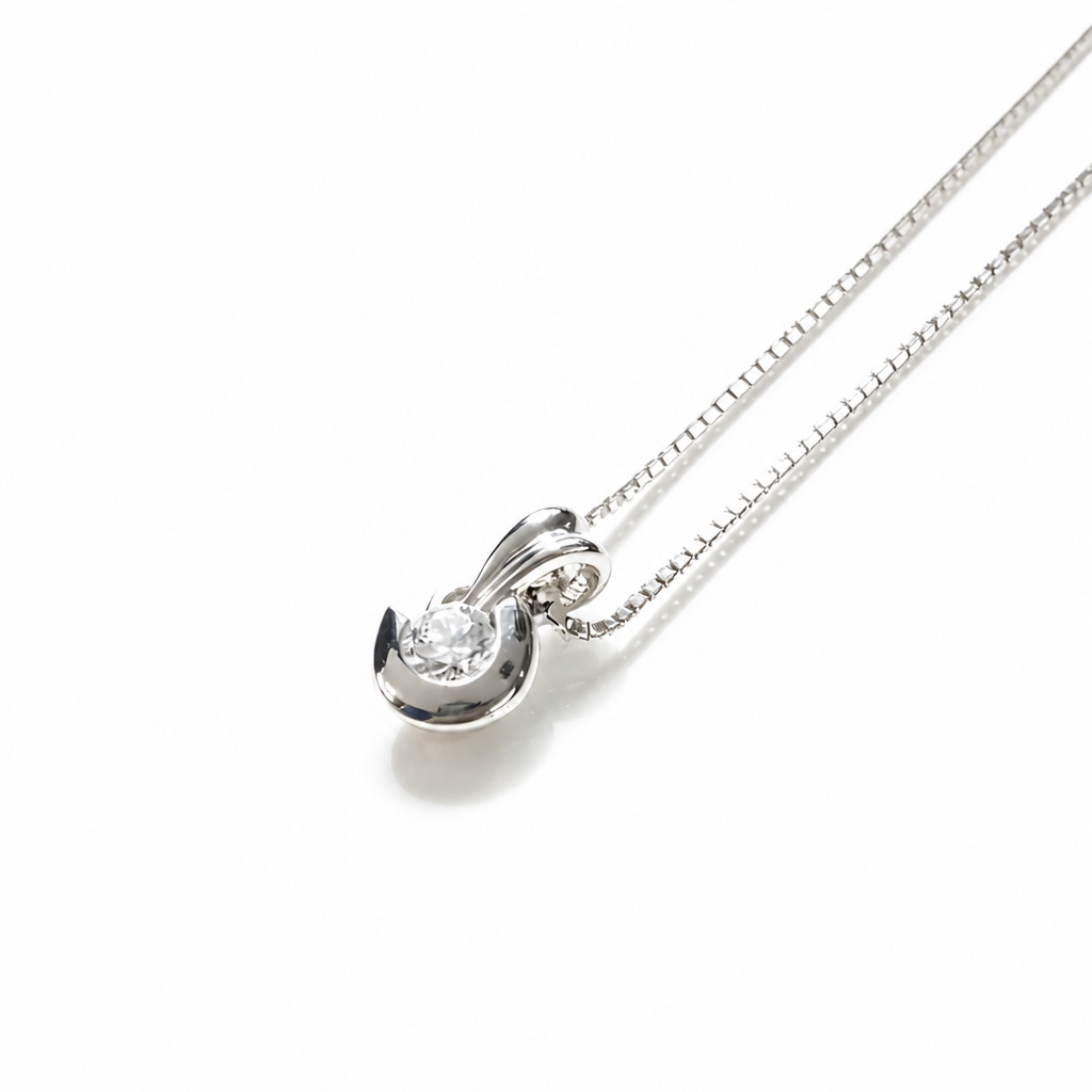 Collana Damiani Diamante Taglio Brillante Ct.0.21 Colore H If, Oro Bianco