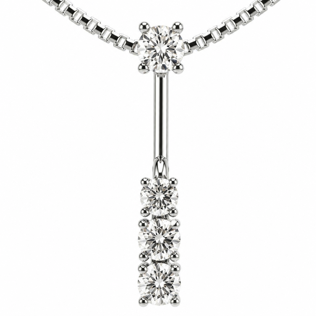 Collana Damiani Con Pendente, Diamante Ct.0.43 Colore H If,oro Bianco