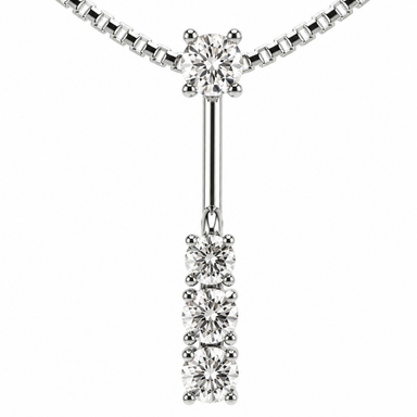 Collana Damiani Con Pendente, Diamante Ct.0.43 Colore H If,oro Bianco