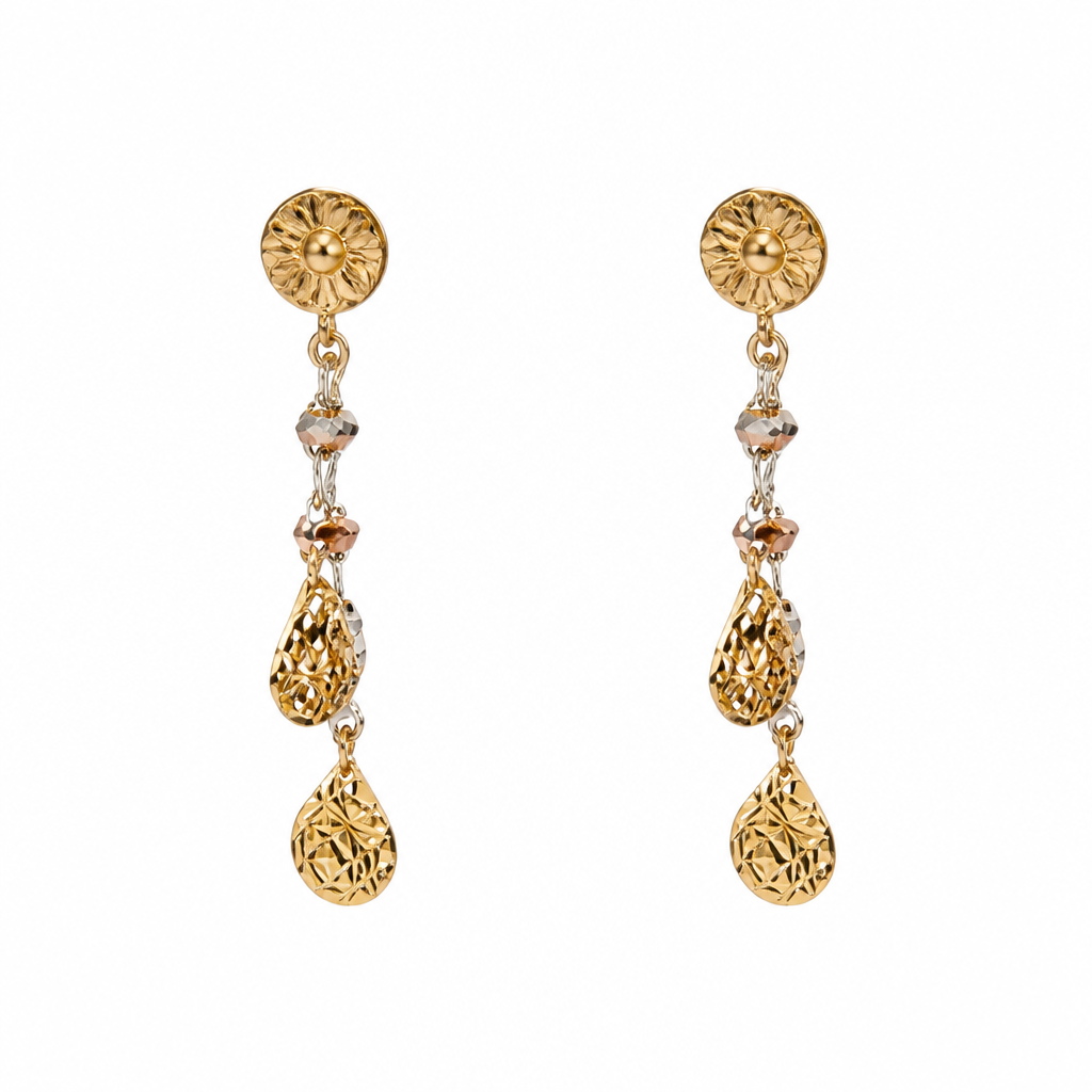 Orecchini Oro Bianco e Giallo 18kt