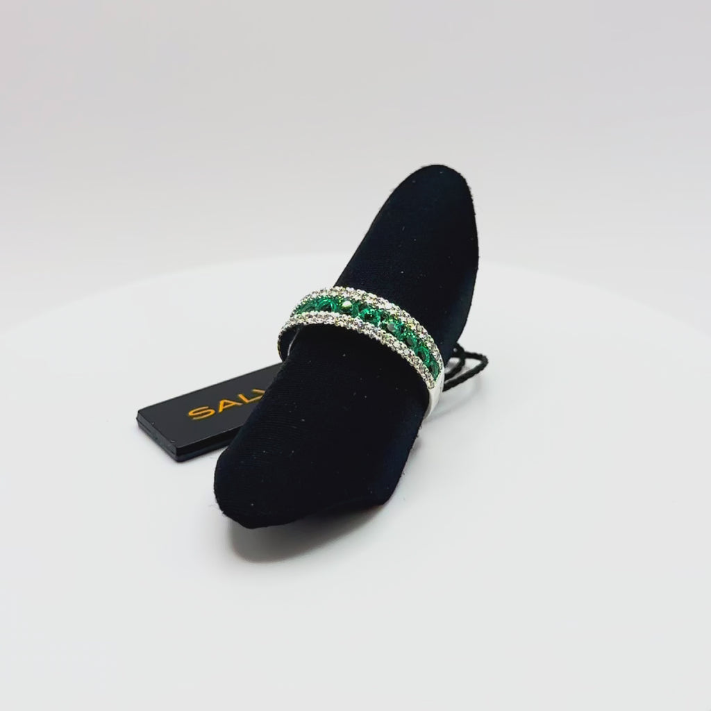 Anello Salvini Fascia Diamanti E Smeraldi