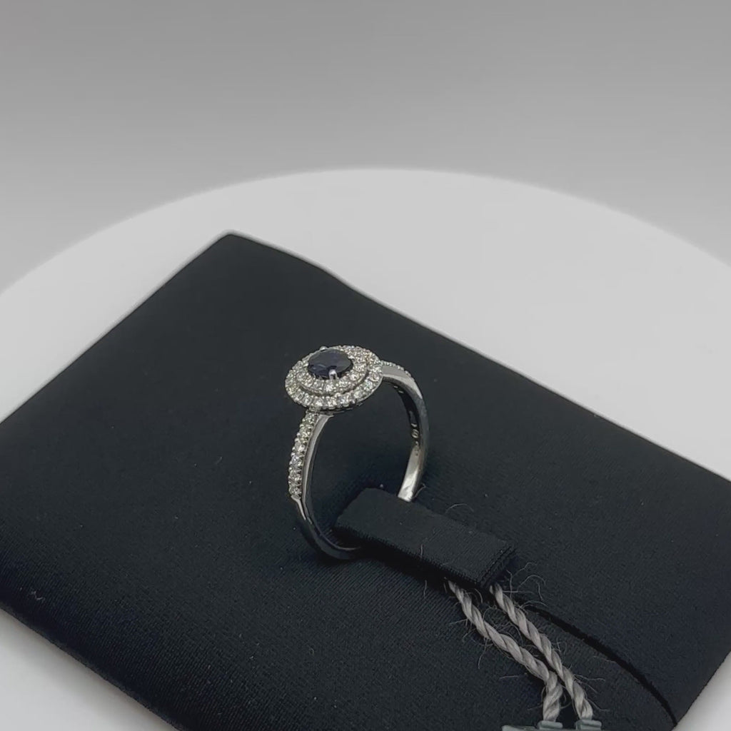 Anello Salvini Con Zaffiro Blu E Diamanti
