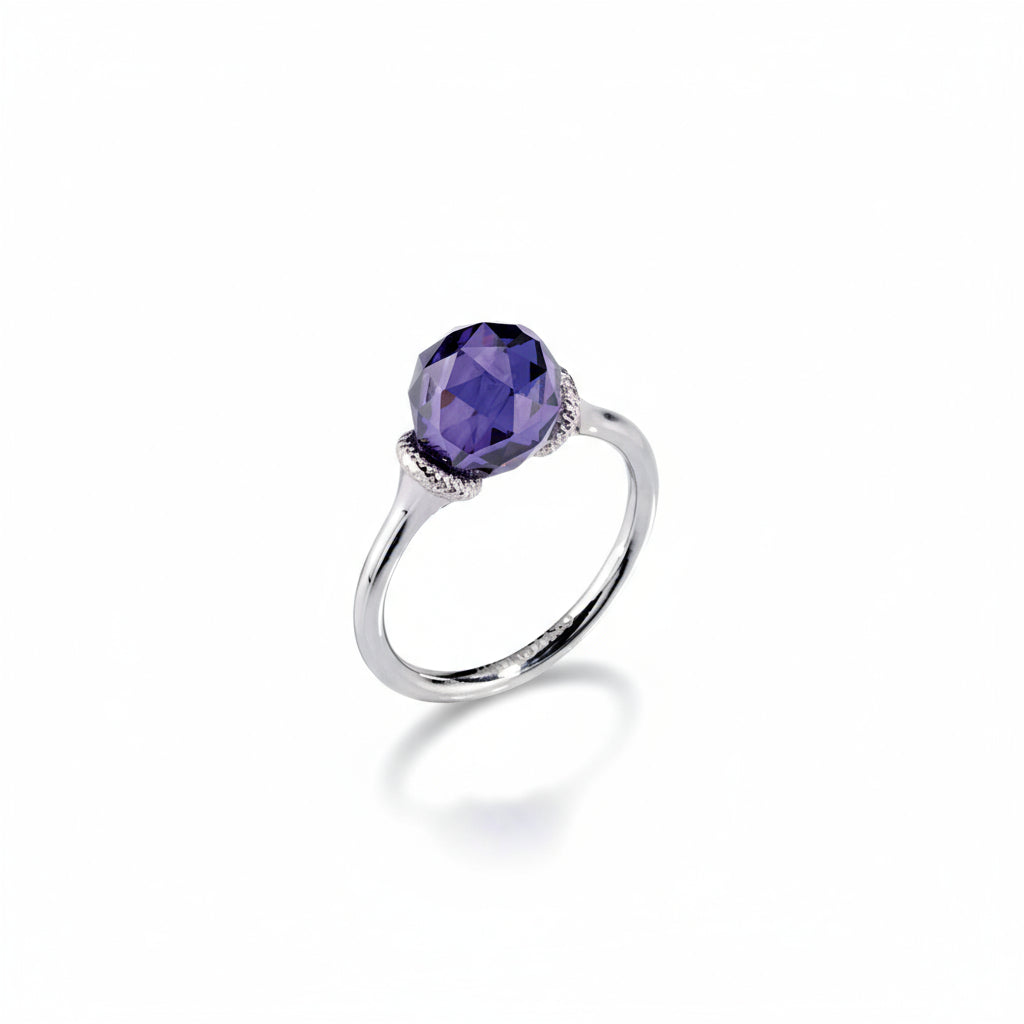 Anello Morellato in acciaio con zircone viola