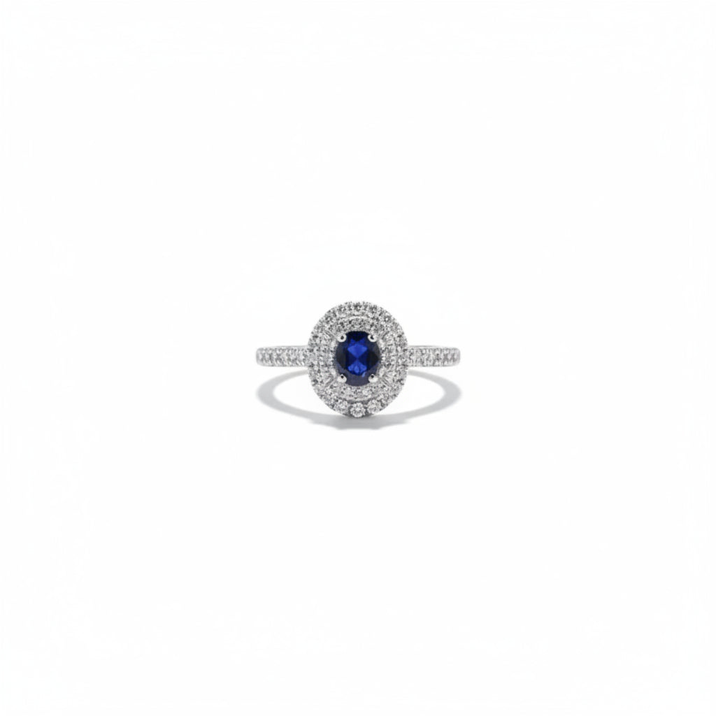 Anello Salvini con zaffiro blu e diamanti