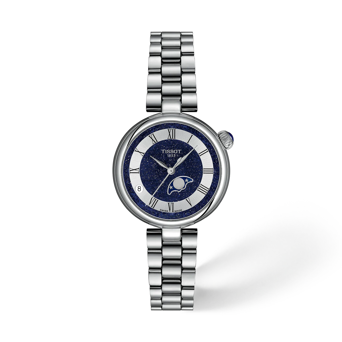 Tissot Désir Moonphase 29,6 mm T152.223.11.493.00 quadrante blu notte, vista frontale