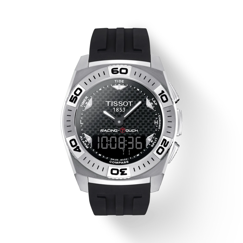 Orologio Tissot Racing Touch 43 mm Quadrante Nero Cinturino Caucciù