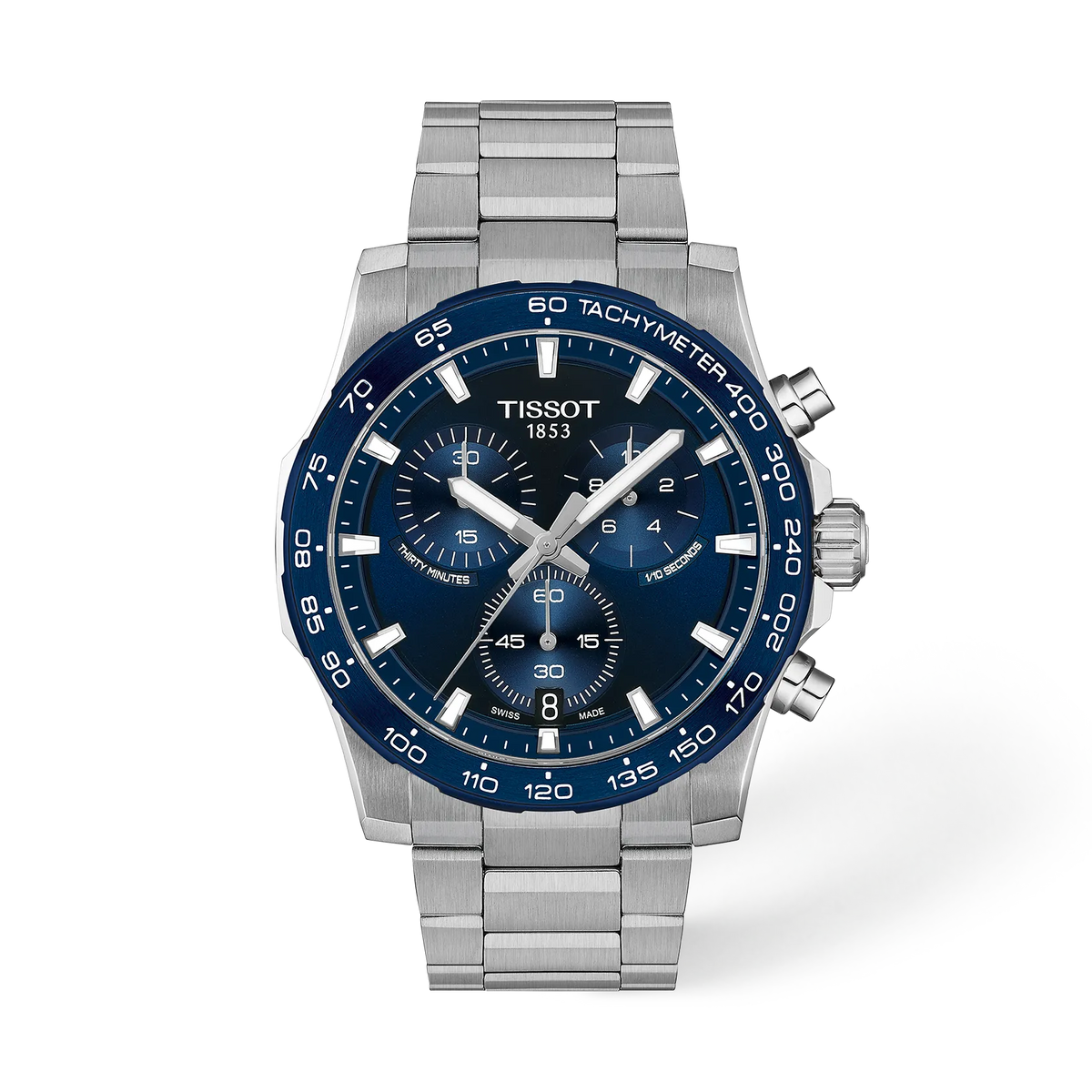 Tissot Supersport Chrono 42 mm T125.417.11.041.00 quadrante blu, vista frontale