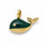 Ciondolo Damiani Pesciolino Oro 18kt Agata Verde e Brillante 0,06 ct
