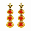 Orecchini Oro Giallo 18kt e Corallo