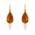 Orecchini Oro Bianco 18kt Ambra Incisa e Perle