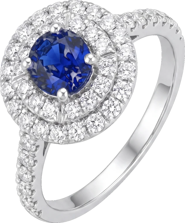 Anello Salvini con Zaffiro Blu e Diamanti: eleganza in oro bianco